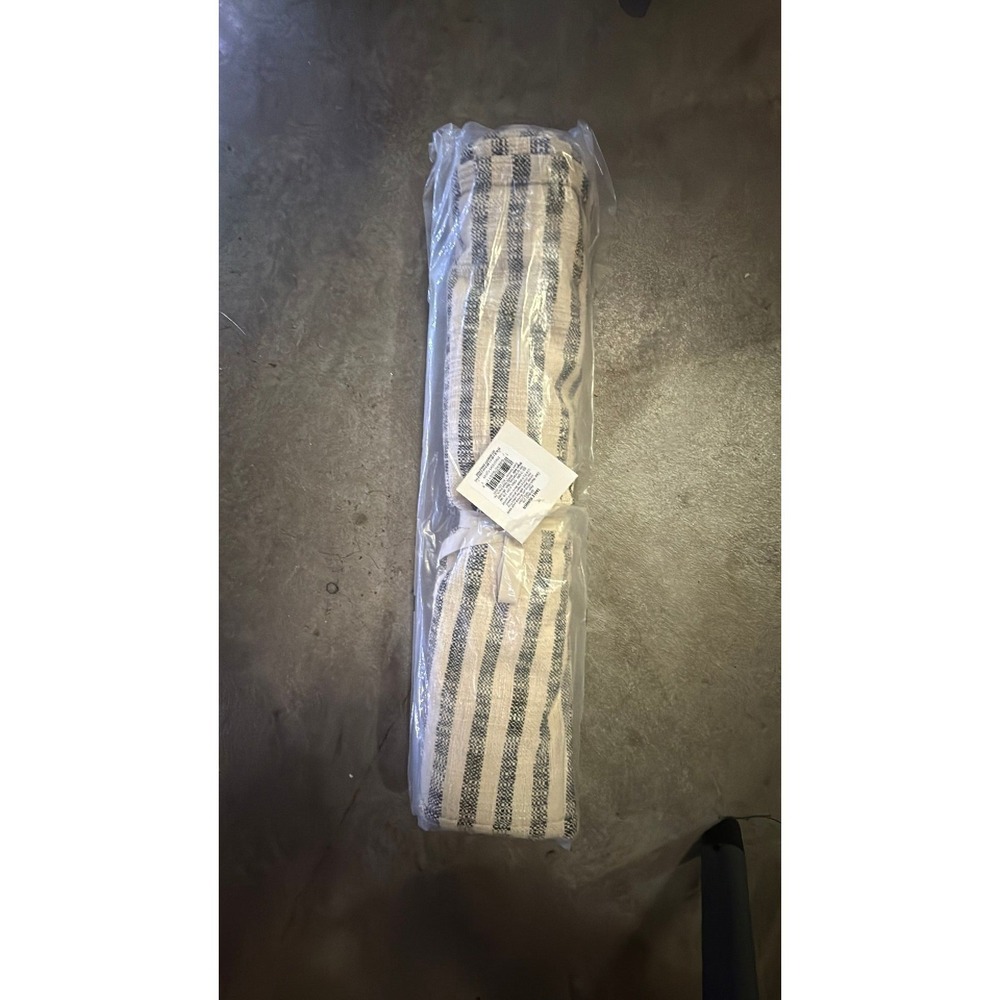 90'x20" Striped Table Runner Khaki/Black - Threshold™